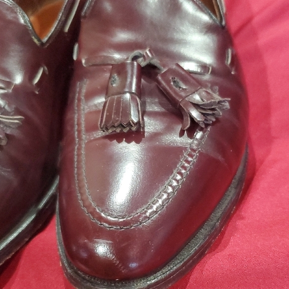 Allen Edmonds Burgandy Grayson Leather Slip-On Tassle Loafers main image 9